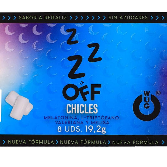 WUG OFF - FUNCTIONAL MELATONIN & VALERIAN LIQUORICE FLAVOUR GUM BLISTER 8 PCS - My naughty haven #