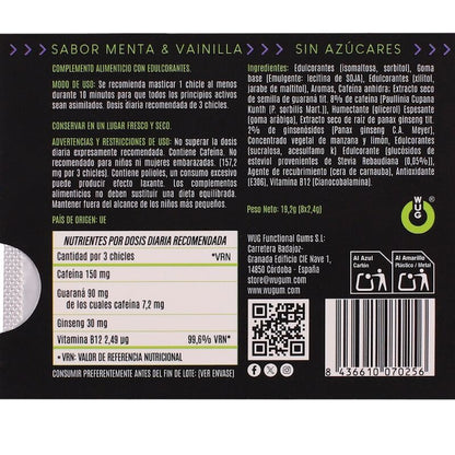 WUG ON - FUNCTIONAL CAFFEINE & GUARANA GUM MINT & VANILLA FLAVOUR BLISTER 8 PCS - My naughty haven #