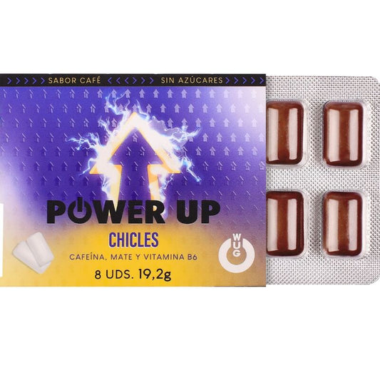 WUG POWER UP – FUNCTIONAL CAFFEINE & MATE COFFEE FLAVOUR GUM BLISTER 8 PCS - My naughty haven #