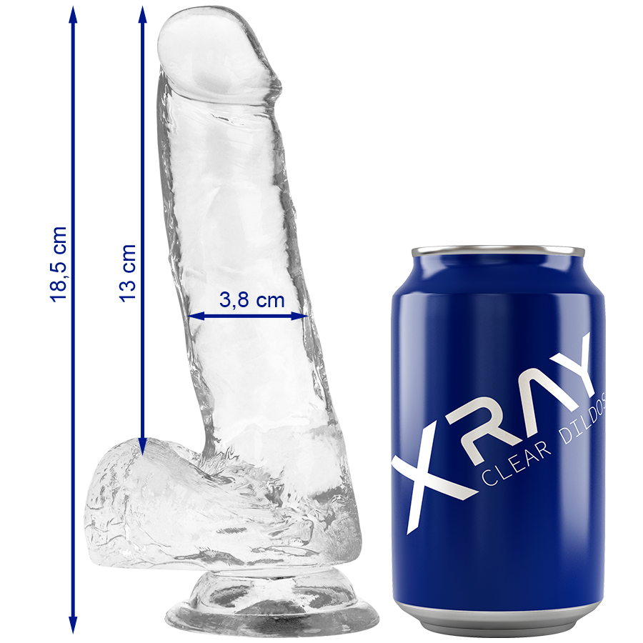 X RAY - CLEAR COCK WITH BALLS 18.5 CM -O- 3.8 CM - My naughty haven #