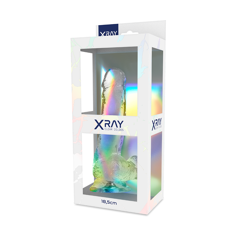 X RAY - CLEAR COCK WITH BALLS 18.5 CM -O- 3.8 CM - My naughty haven #
