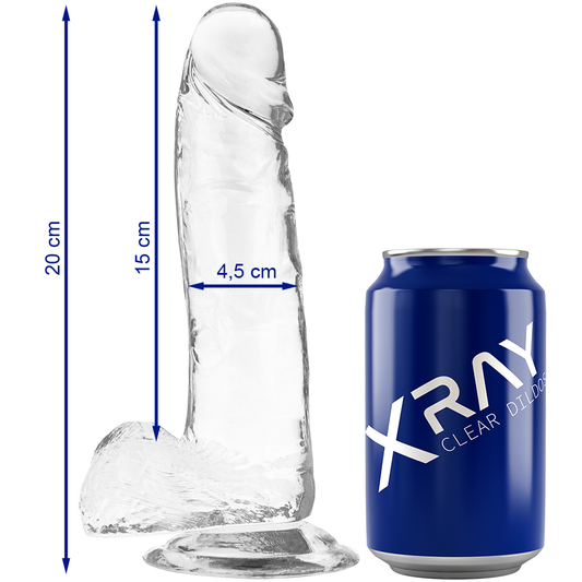 X RAY - CLEAR COCK WITH BALLS 20 CM -O- 4.5 CM - My naughty haven #