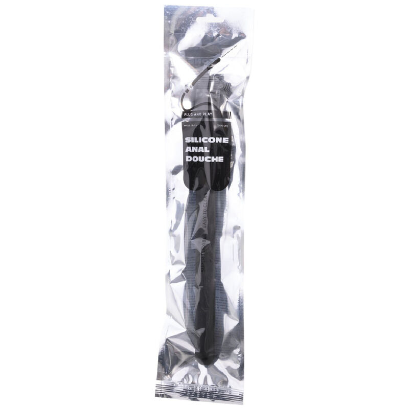 All Black - Голям оребрен силиконов анален душ 28.5 cm