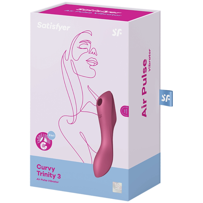 SATISFYER - ВИБРАТОР CURVY TRINITY 3 AIR PULSE, ЧЕРВЕН