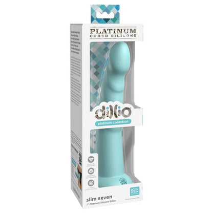 DILLIO - SLIM SEVEN Силиконово дилдо с вакуумна основа, 17.78 см, цвят зелен (Green)