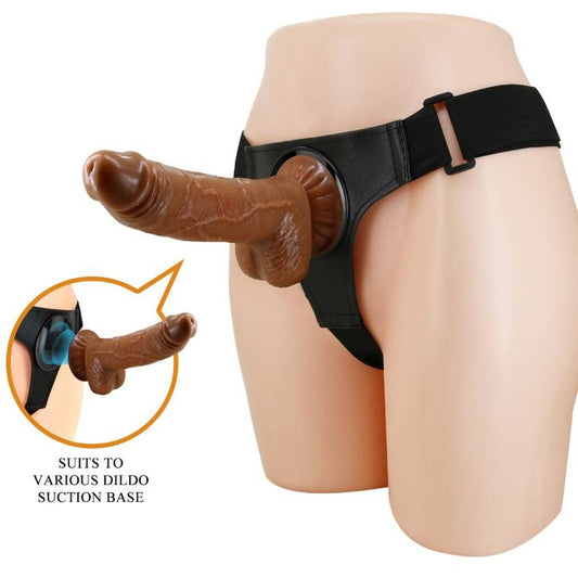 Pretty Love - Колан-прашки (Harness Briefs) с дилдо модел Michael (20 см), черен цвят, универсален размер