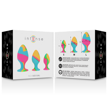Intense - Комплект силиконови плъгове многоцветен