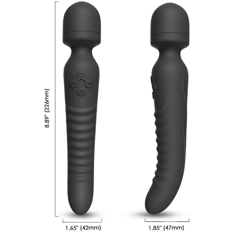 Armony - Черен масажор и вибратор със затоплящ ефект Mission Massager