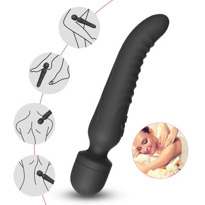 Armony - Черен масажор и вибратор със затоплящ ефект Mission Massager