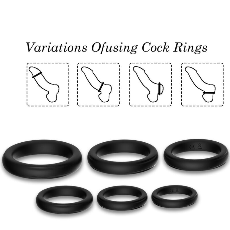 Armony - Lock Rings: Силиконови еректилни пръстени (Черни)