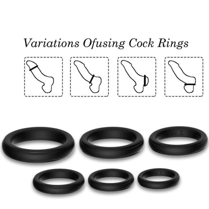 Armony - Lock Rings: Силиконови еректилни пръстени (Черни)