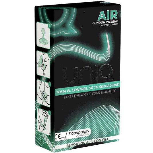 UNIQ - AIR ДАМСКИ ПРЕЗЕРВАТИВ БЕЗ ЛАТЕКС 3 БРОЙКИ