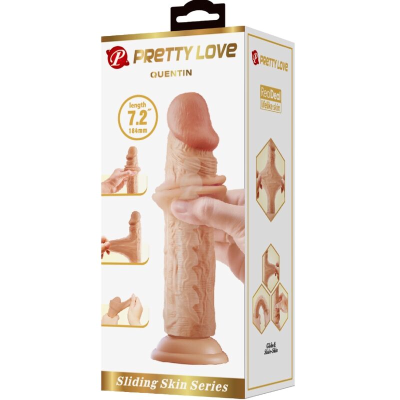 РЕАЛИСТИЧЕН ДИЛДО PRETTY LOVE - QUENTIN 18 CM FLESH