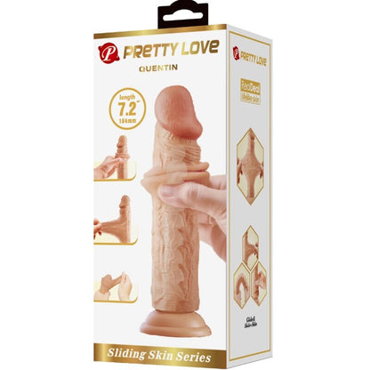 РЕАЛИСТИЧЕН ДИЛДО PRETTY LOVE - QUENTIN 18 CM FLESH