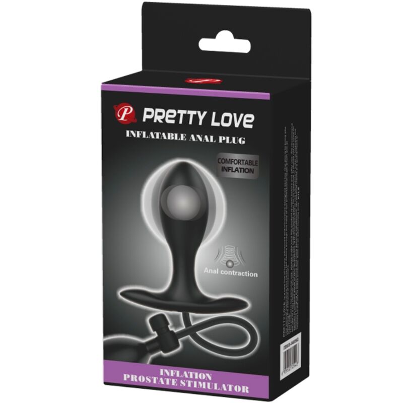 Pretty Love – Надуваема анална тапа, черен цвят