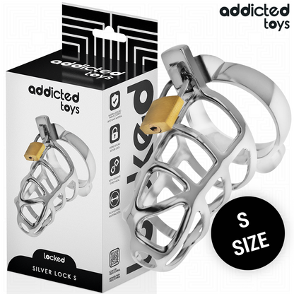 Addicted Toys Locked - Метална клетка за пенис, размер S Silver Locк