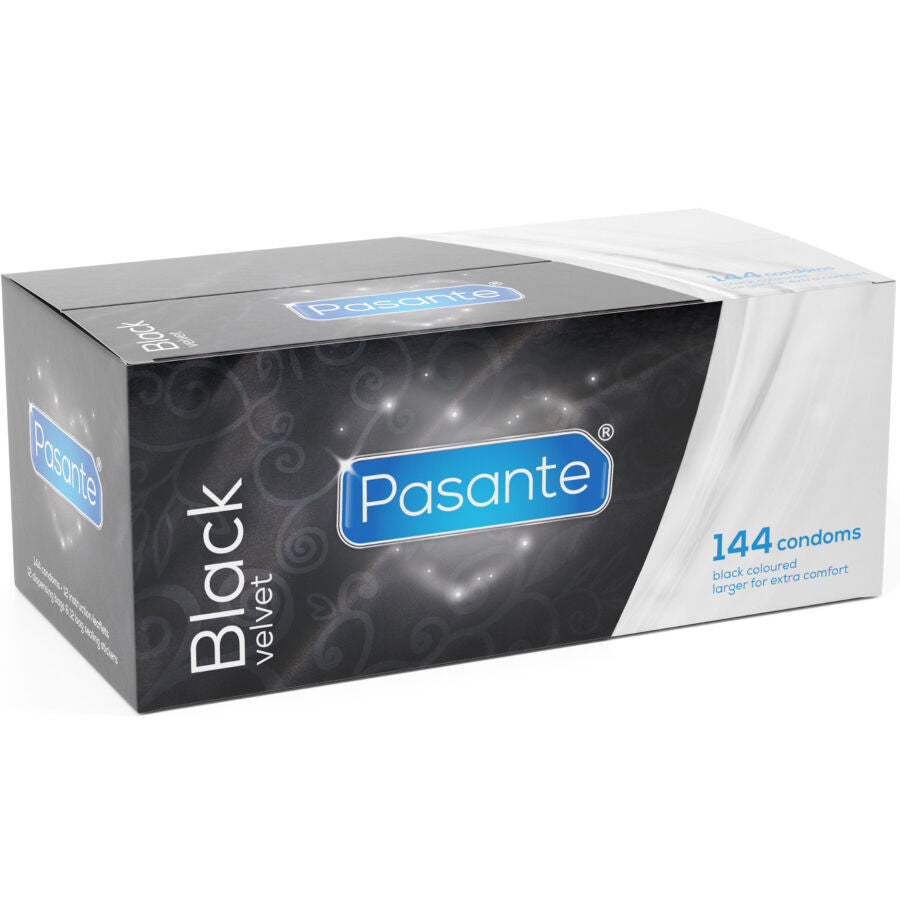 Pasante - черни презервативи с аромат на ванилия 144 бройки Black Velvet