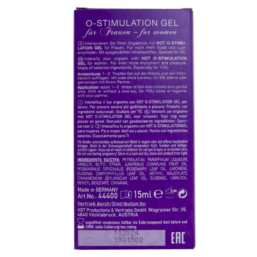 Hot - Стимулиращ гел за оргазъм за жени O-Stimulation 15 мл