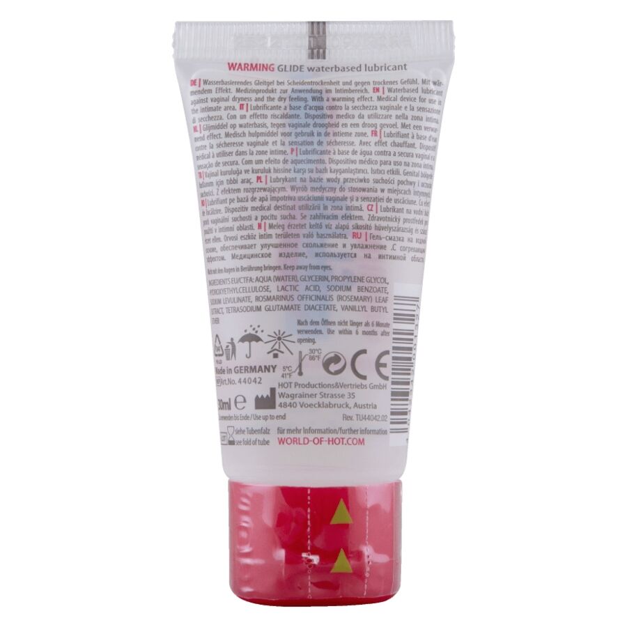 Hot - затоплящ лубрикант на водна основа Warming Glide Liquid Pleasure, 30 мл