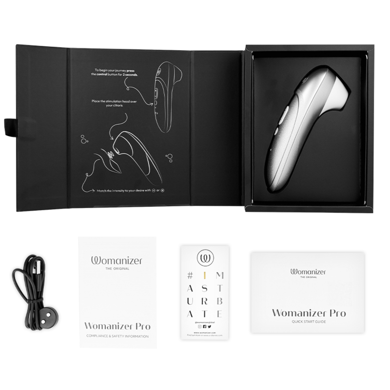 WOMANIZER - PRO ВИБРИРАЩ КЛИТОРЕН СТИМУЛАТОР СРЕБРИСТО СИВ