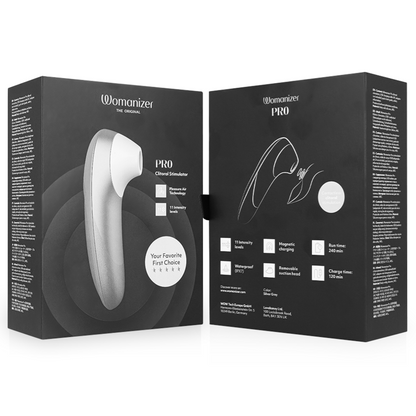 WOMANIZER - PRO ВИБРИРАЩ КЛИТОРЕН СТИМУЛАТОР СРЕБРИСТО СИВ
